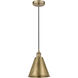 Edison Cone 1 Light 8 inch Antique Brass Mini Pendant Ceiling Light