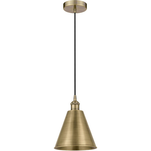 Edison Cone LED 8 inch Antique Brass Mini Pendant Ceiling Light