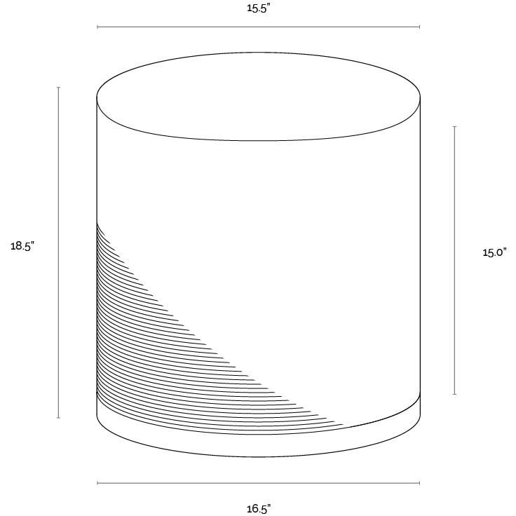 Femi 18.5 inch Cognac / Brass Storage Ottoman