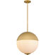 Mia 2 Light 14 inch Brushed Gold Pendant Ceiling Light