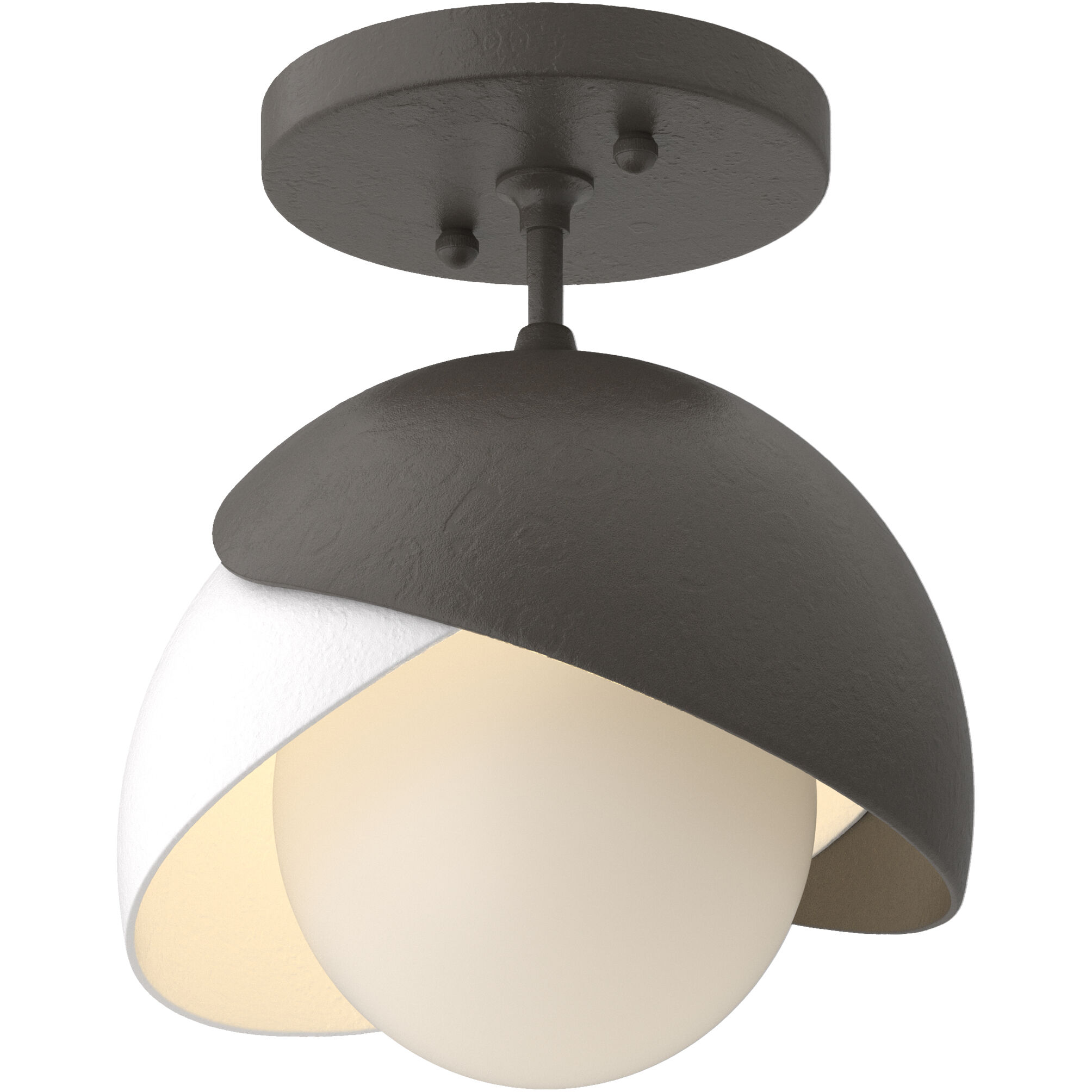 Brooklyn 1 Light 6 inch Dark Smoke and White Semi-Flush Ceiling Light in Dark Smoke/White