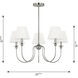 Drew & Jonathan Elsay 5 Light 29.75 inch Satin Brass Chandelier Ceiling Light, Medium