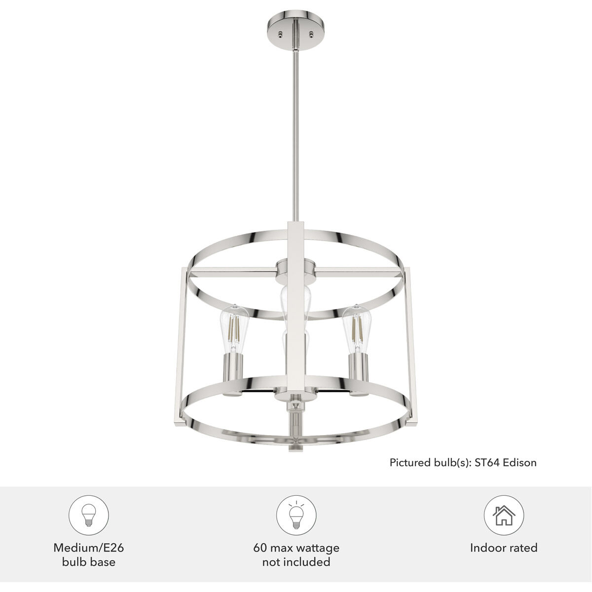 Astwood 4 Light 18 inch Polished Nickel Chandelier Ceiling Light