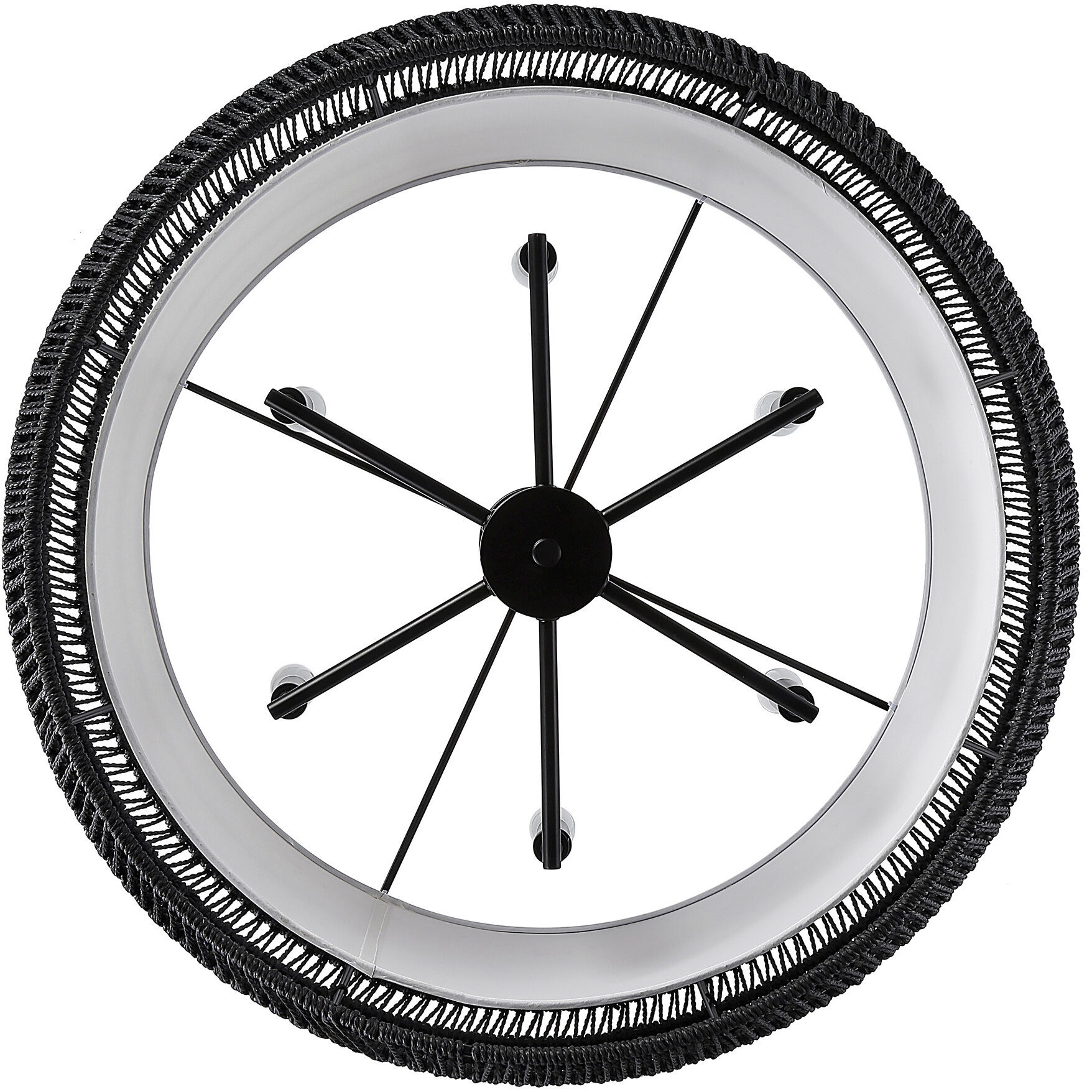 Everly 6 Light 27.13 inch Matte Black Chandelier Ceiling Light in Modern Black Rattan