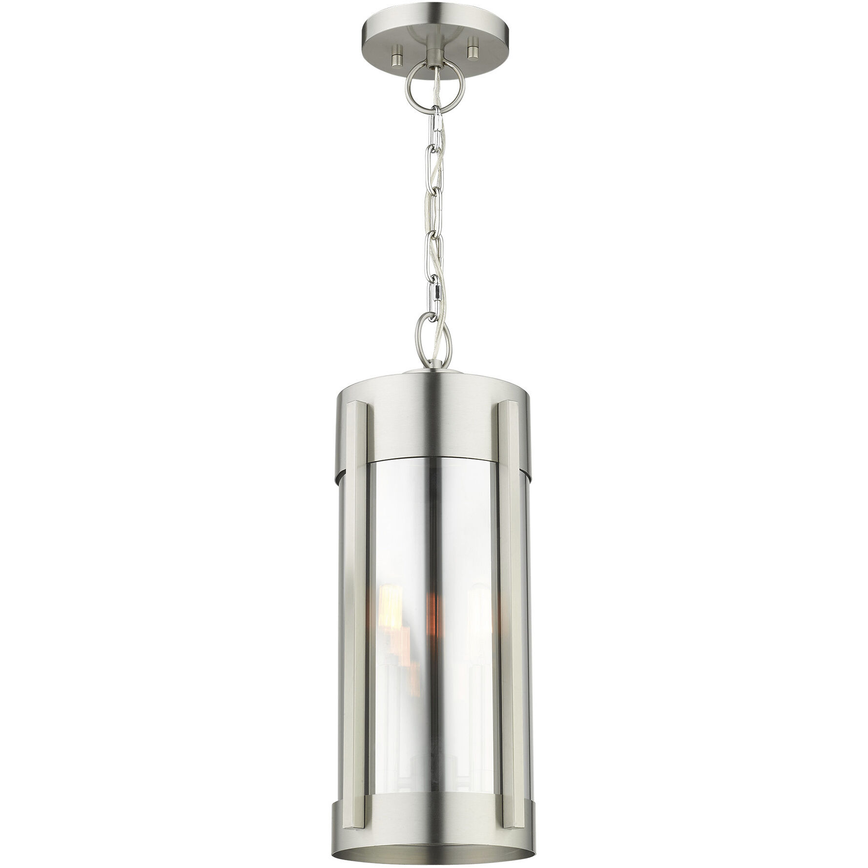 Sheridan 2 Light 8 inch Brushed Nickel Outdoor Pendant Lantern