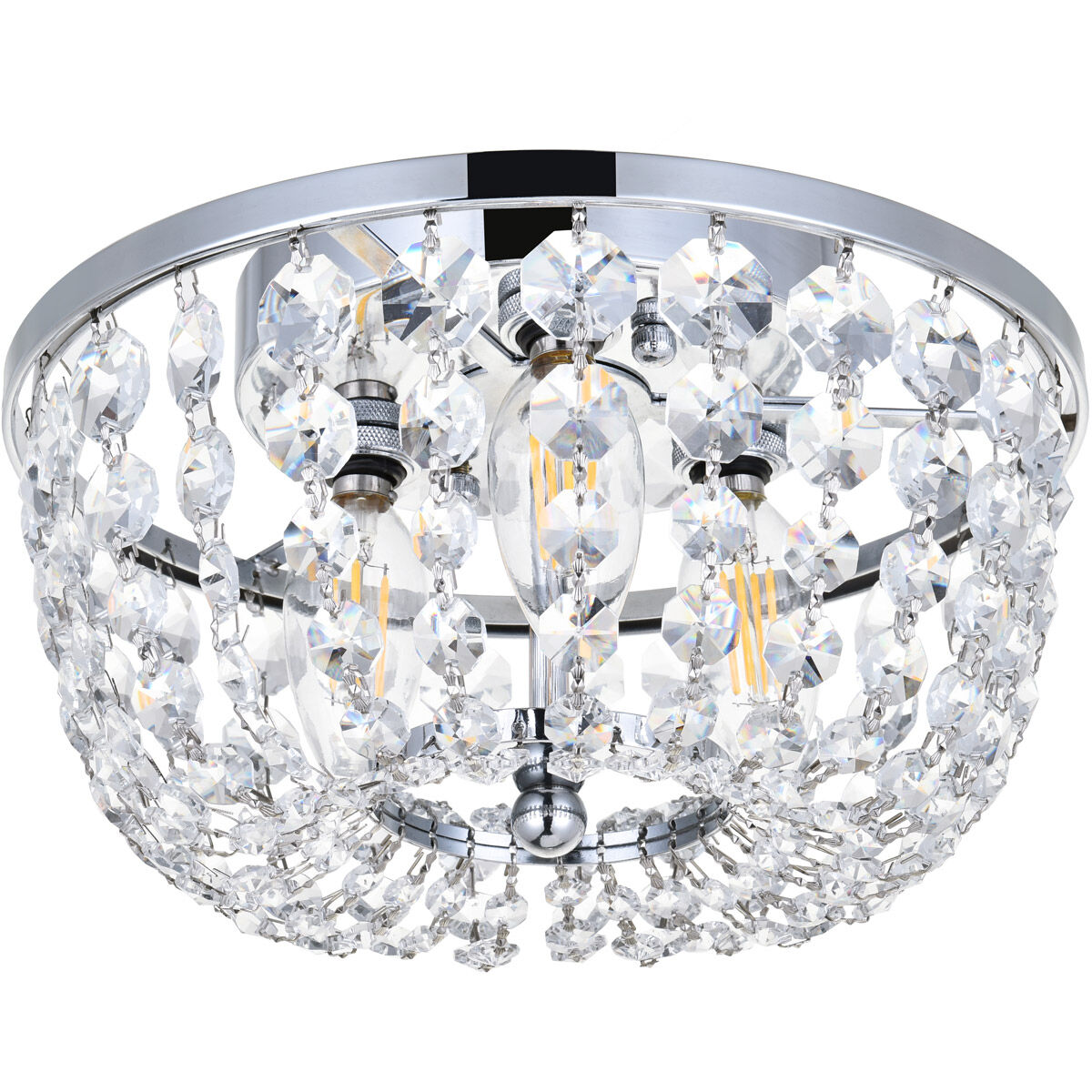 Cora 3 Light 10 inch Chrome Flush Mount Ceiling Light