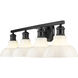 Yep Carver Vanity Wall Light in Matte Black, Vintage Milk Glass