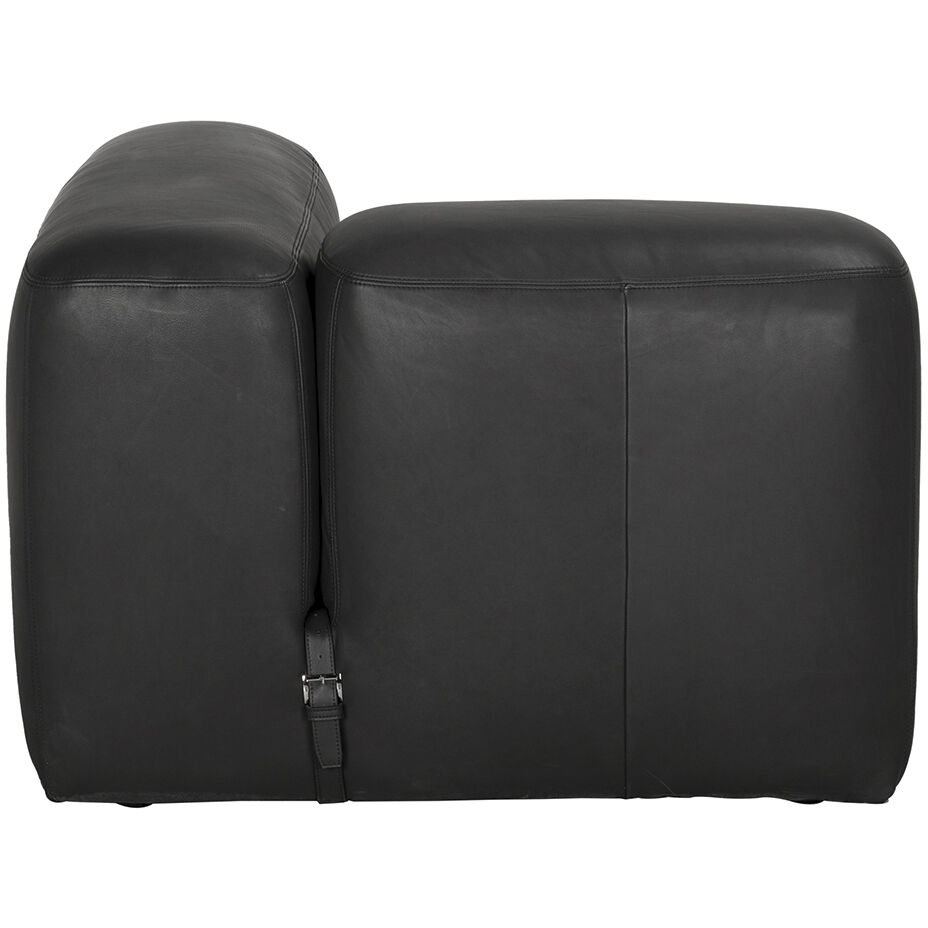 Augustus Santosa Matte Black Modular Sofa, Left Corner