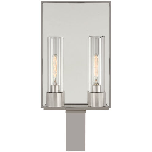 Ray Booth Beza LED 9 inch Polished Nickel and Mirror Double Reflector Sconce Wall Light