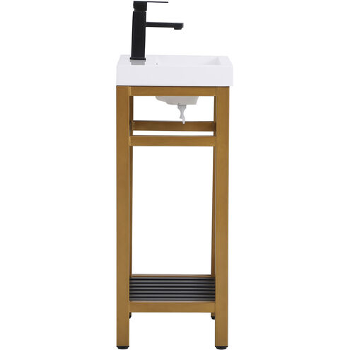 Raya 18 X 14 X 34 inch Gold and Black with White Vanity Sink Set