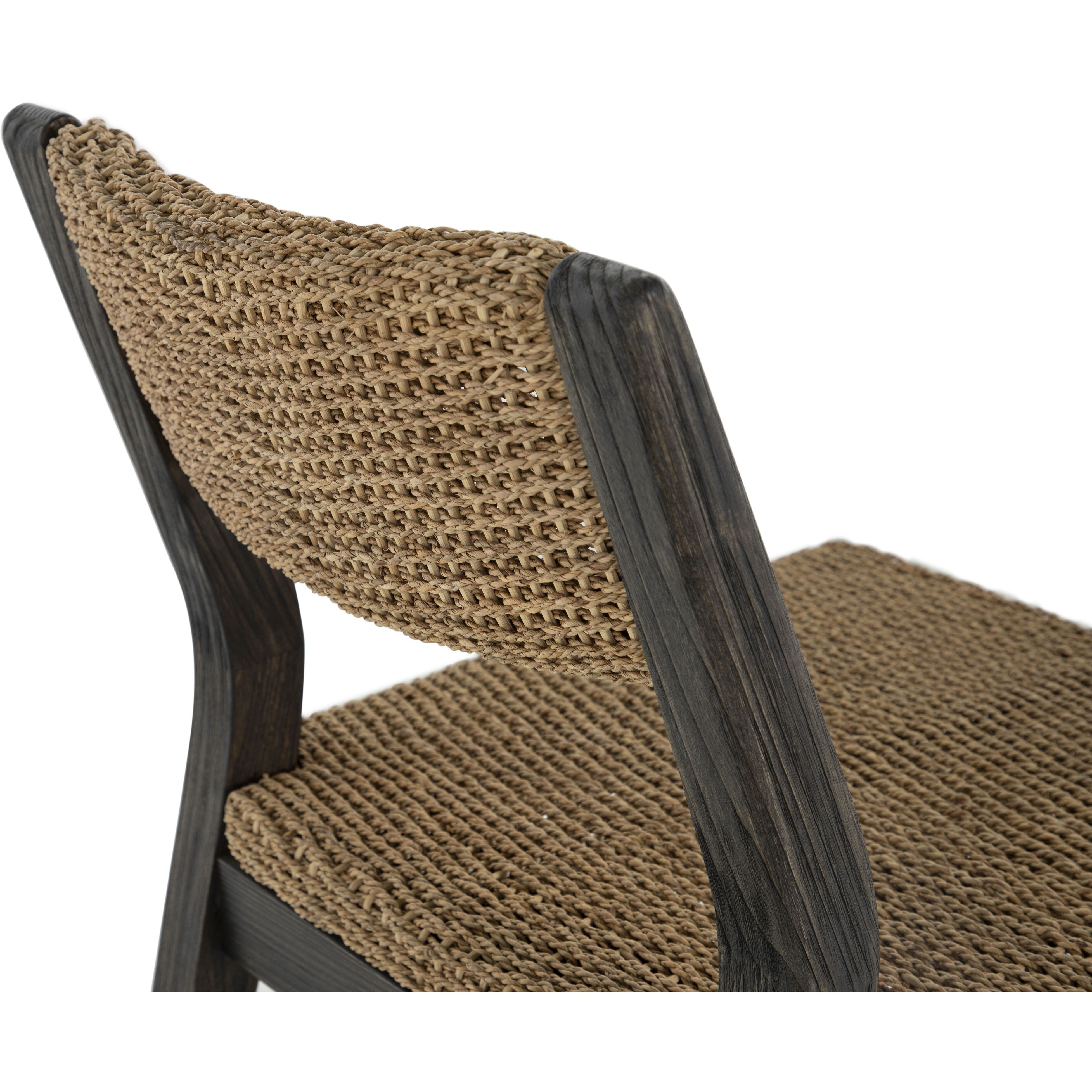 Richard Dark Brown Rubber Wood / Natural Seagrass Occasional Chair