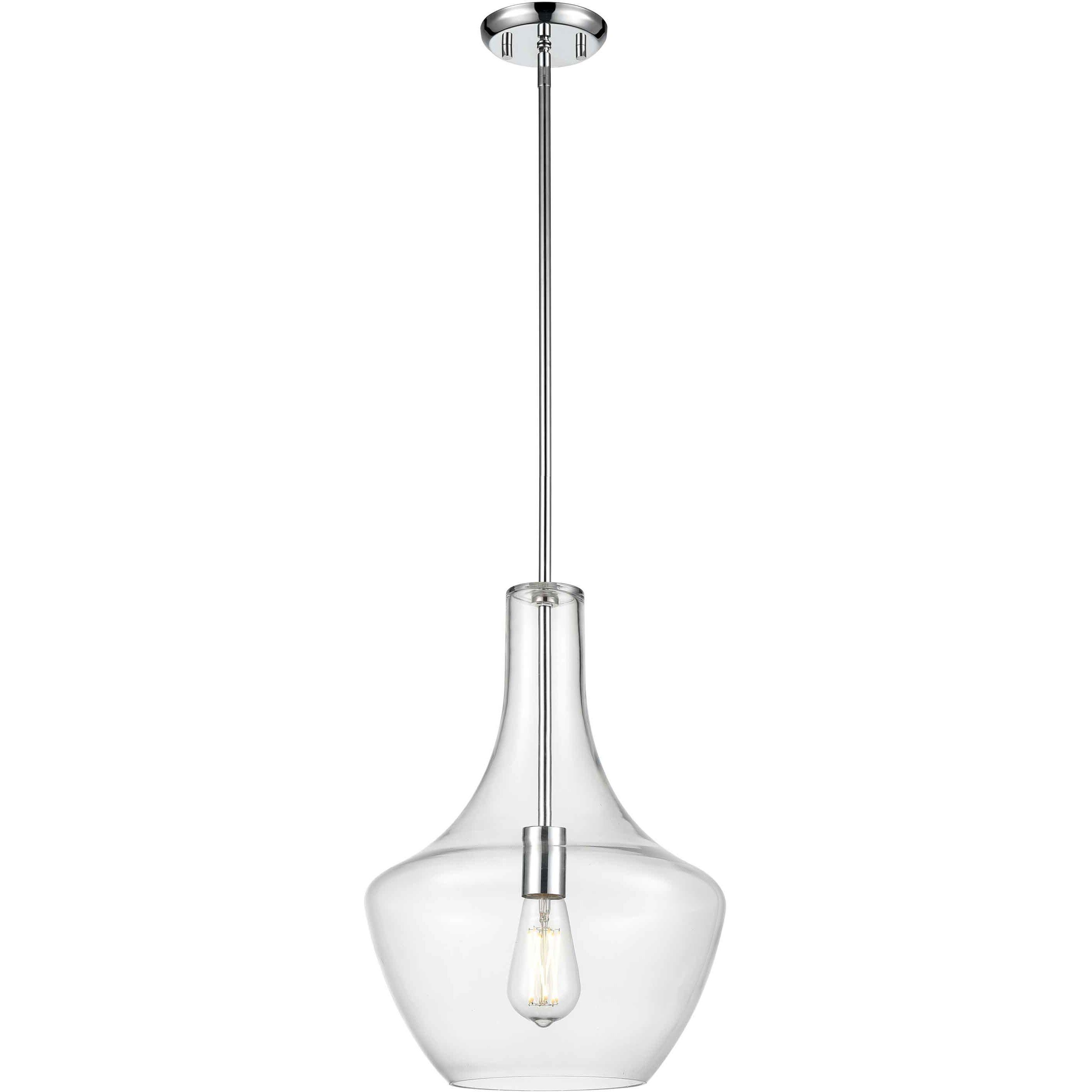St. Julian 1 Light 12 inch Chrome Pendant Ceiling Light in Clear Glass