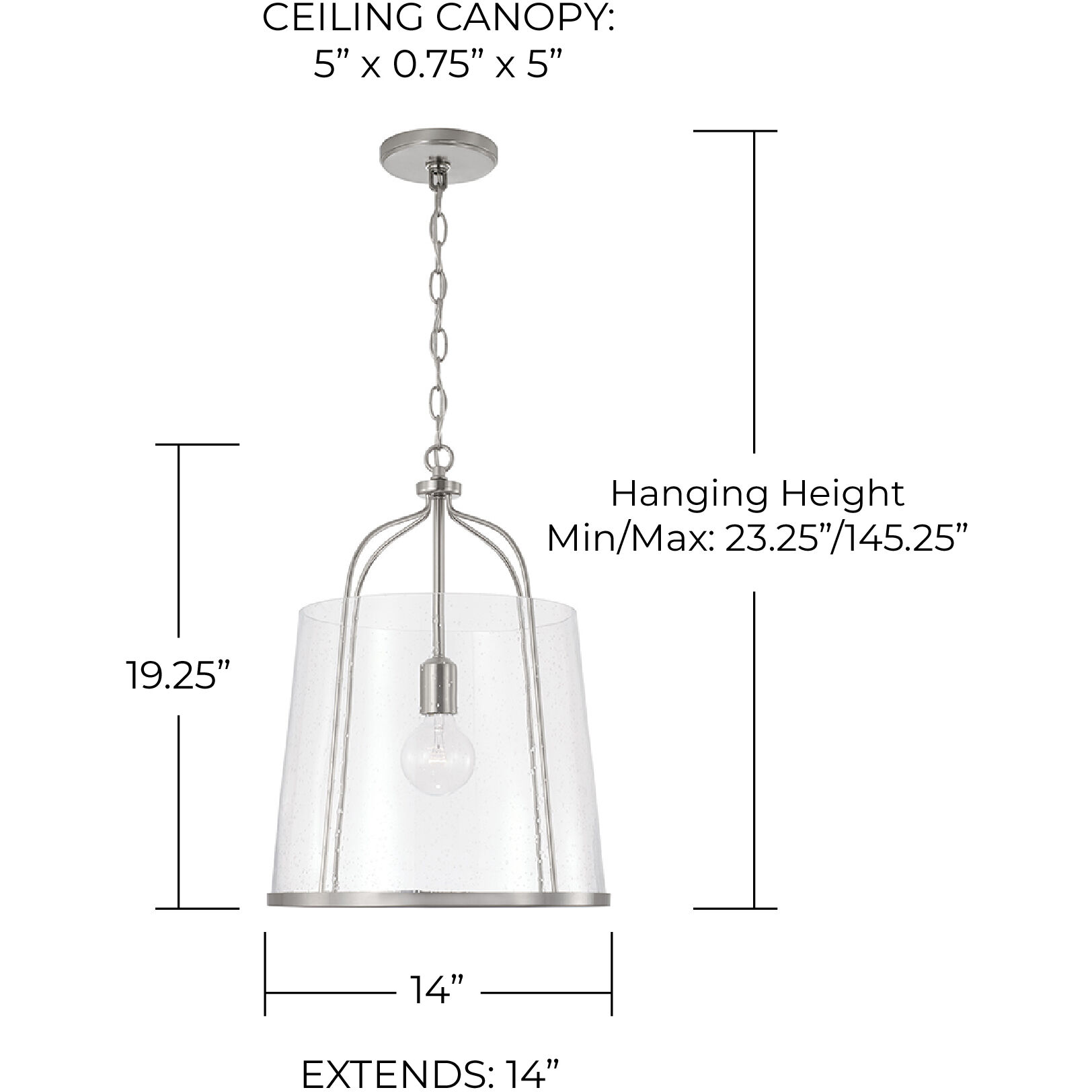 Madison 1 Light 14 inch Brushed Nickel Pendant Ceiling Light