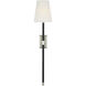 Chapman & Myers Basden LED 6 inch Polished Nickel and Black Rattan Tail Sconce Wall Light