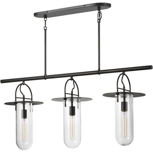 Kelly by Kelly Wearstler Nuance 3 Light 45 inch Aged Iron Linear Chandelier Ceiling Light