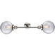 Franklin Restoration Large Beacon 2 Light 19 inch Polished Nickel Bath Vanity Light Wall Light in Clear Glass, Franklin Restoration