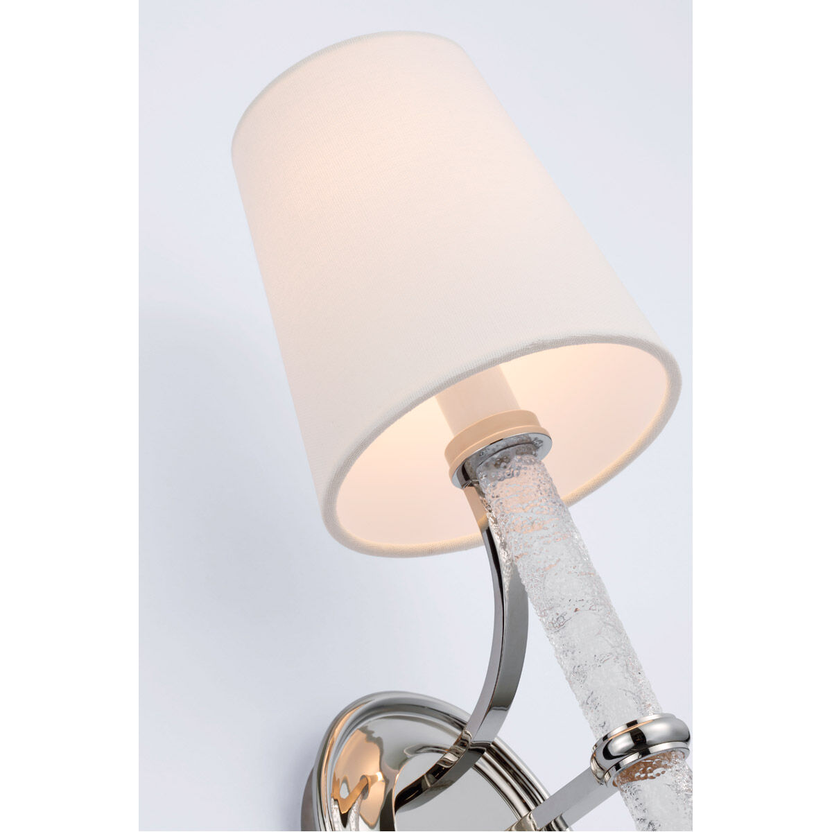 Marie Flanigan Abigail LED 5.25 inch Polished Nickel and Clear Wavy Glass Sconce Wall Light, Large