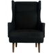 Budelli Noir Nubuck and Dark Walnut Wing Chair