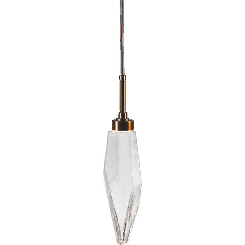 Rock Crystal LED 4 inch Matte Black Pendant Ceiling Light in 3000K LED, Chilled Smoke