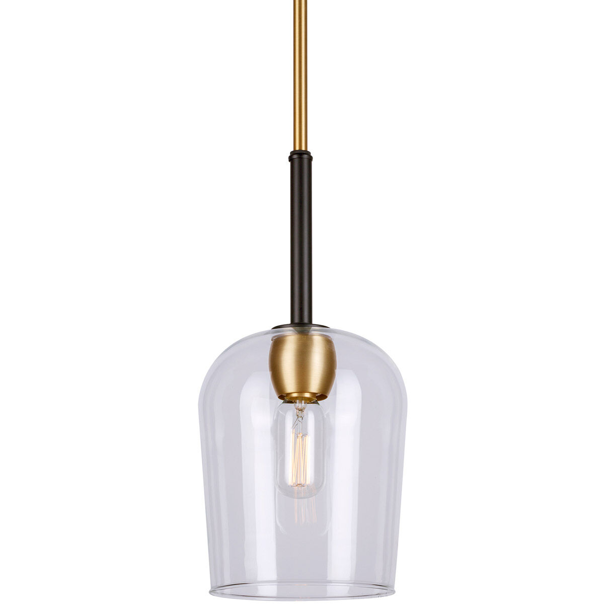 Palmer 1 Light 7 inch Black and Soft Gold Mini Pendant Ceiling Light