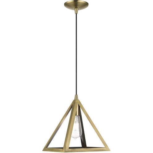 Pinnacle 1 Light 10 inch Antique Brass Pendant Ceiling Light