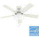 Swanson 44 inch Fresh White with Fresh White/Natural Wood Blades Ceiling Fan