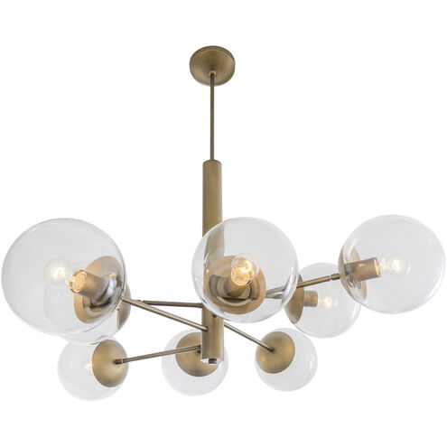 Mid-century 8 Light 39 inch Antique Brass Chandelier Ceiling Light