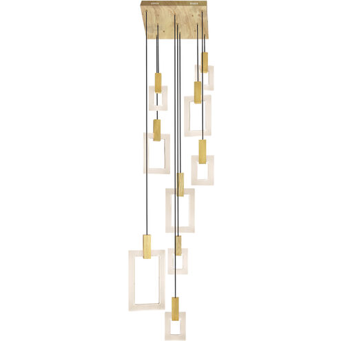 Anello LED 24 inch White Oak Multi Point Pendant Ceiling Light