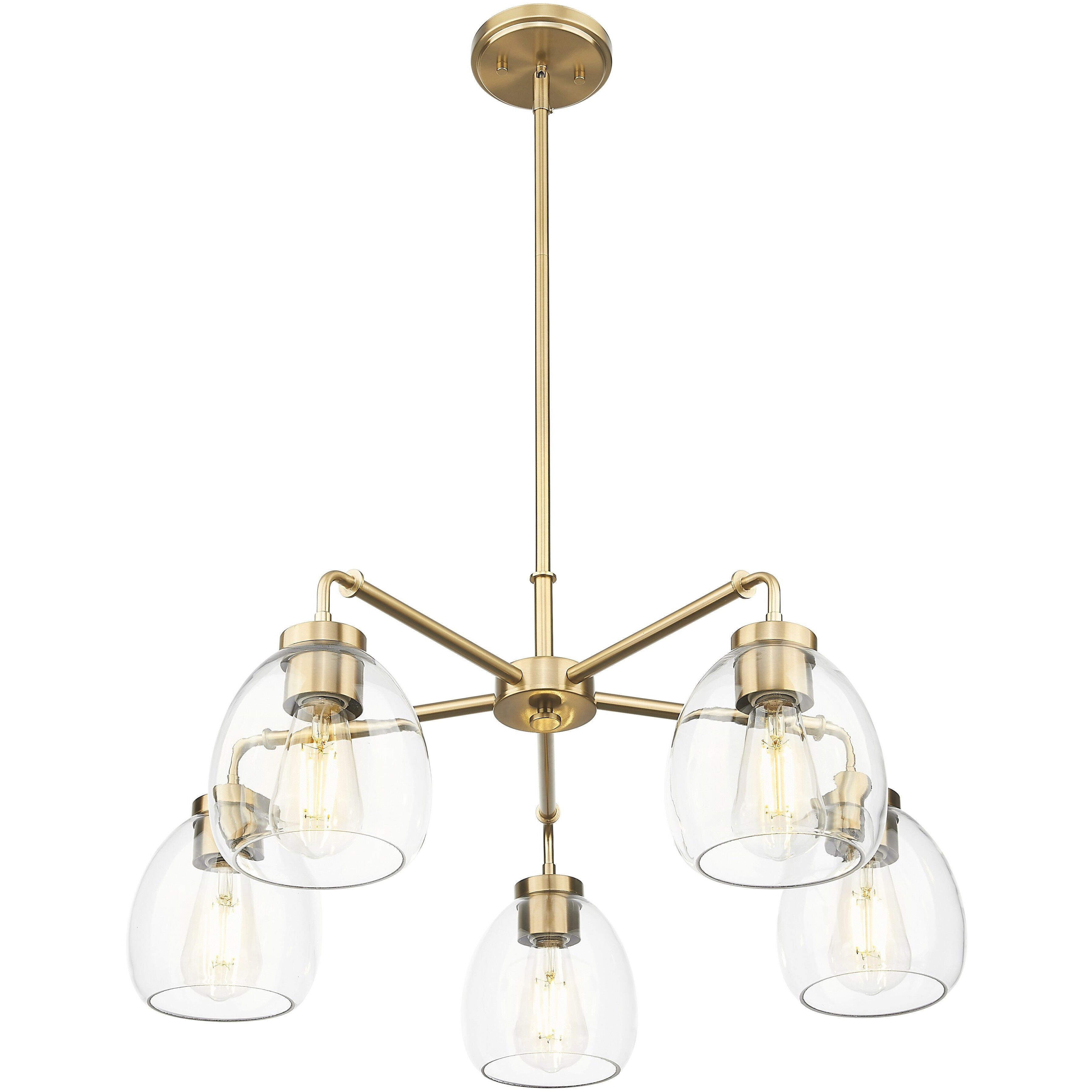 Dawes 5 Light 27 inch Brass Chandelier Ceiling Light