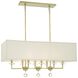Paxton 8 Light 38 inch Aged Brass Linear Chandelier Ceiling Light