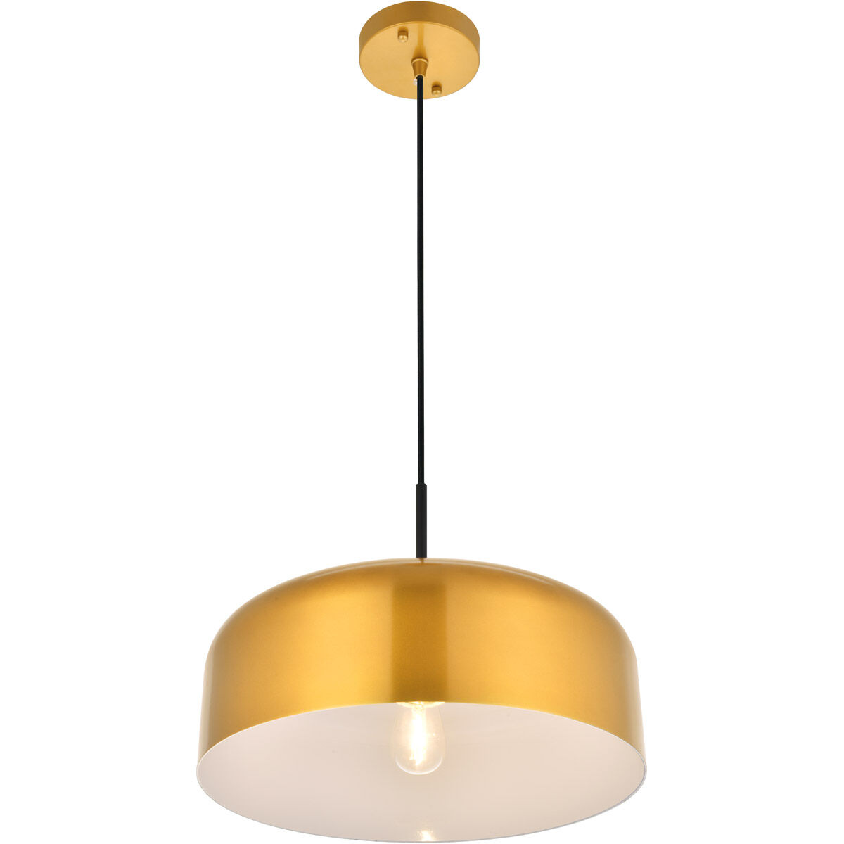 Amity 1 Light 13.8 inch Satin Gold Pendant Ceiling Light