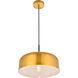 Etude 1 Light 13.8 inch Satin Gold Pendant Ceiling Light