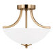 Geary 2 Light 13.88 inch Satin Brass Convertible Pendant Semi-Flush Ceiling Light, Small