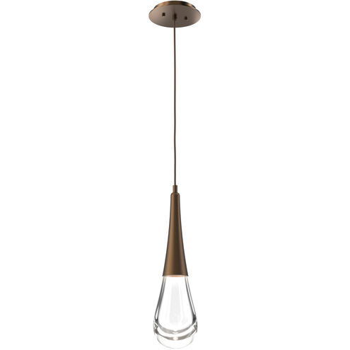Rain Drop LED 6 inch Flat Bronze Pendant Ceiling Light in 2700K LED