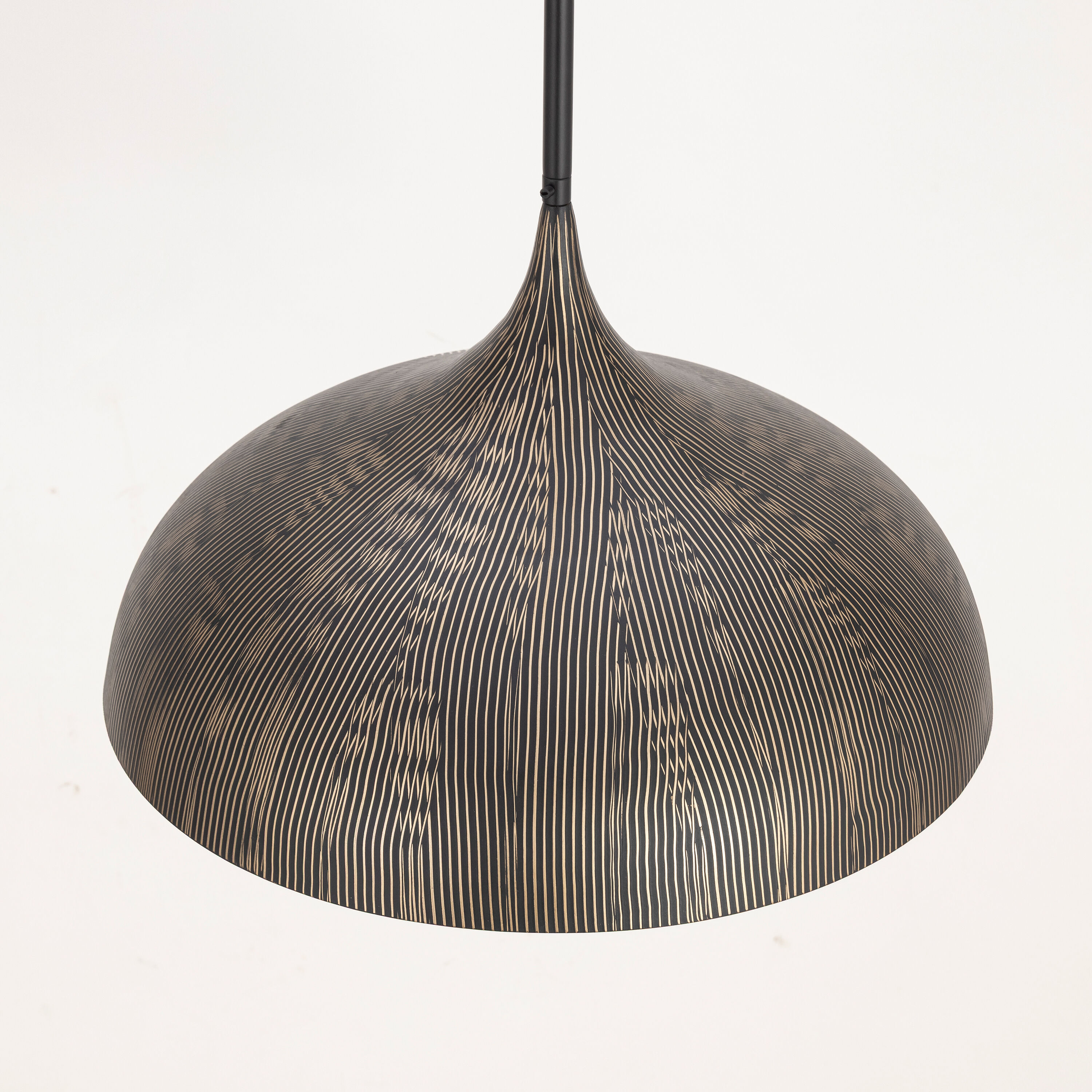 Fleur 1 Light 20 inch Black and Gold Single Pendant Ceiling Light