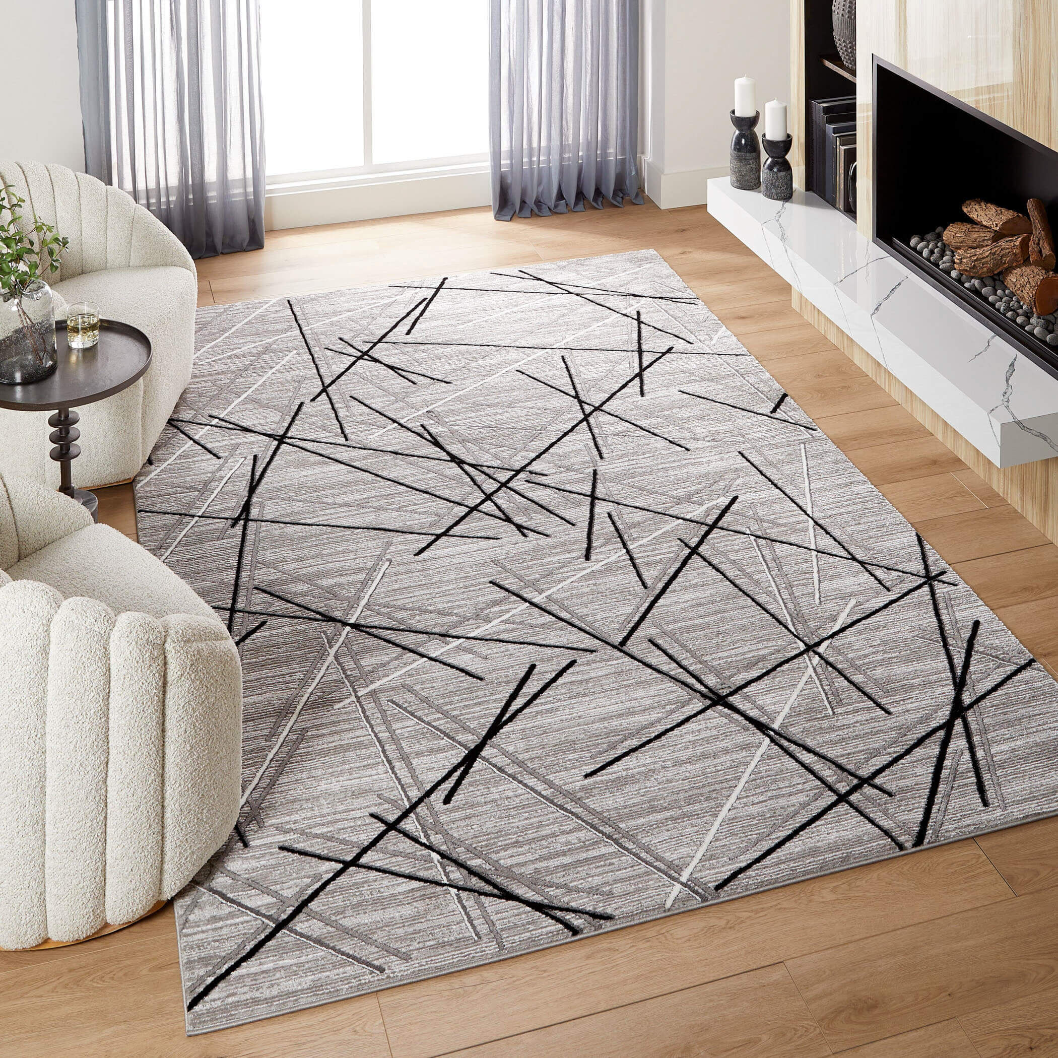 Sesia 130 X 94 inch Light Grey Rug in 8 x 11
