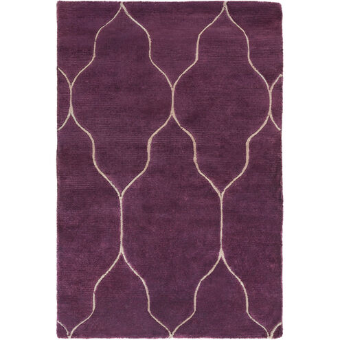 Gates 132 X 96 inch Dark Purple, Dark Brown Rug