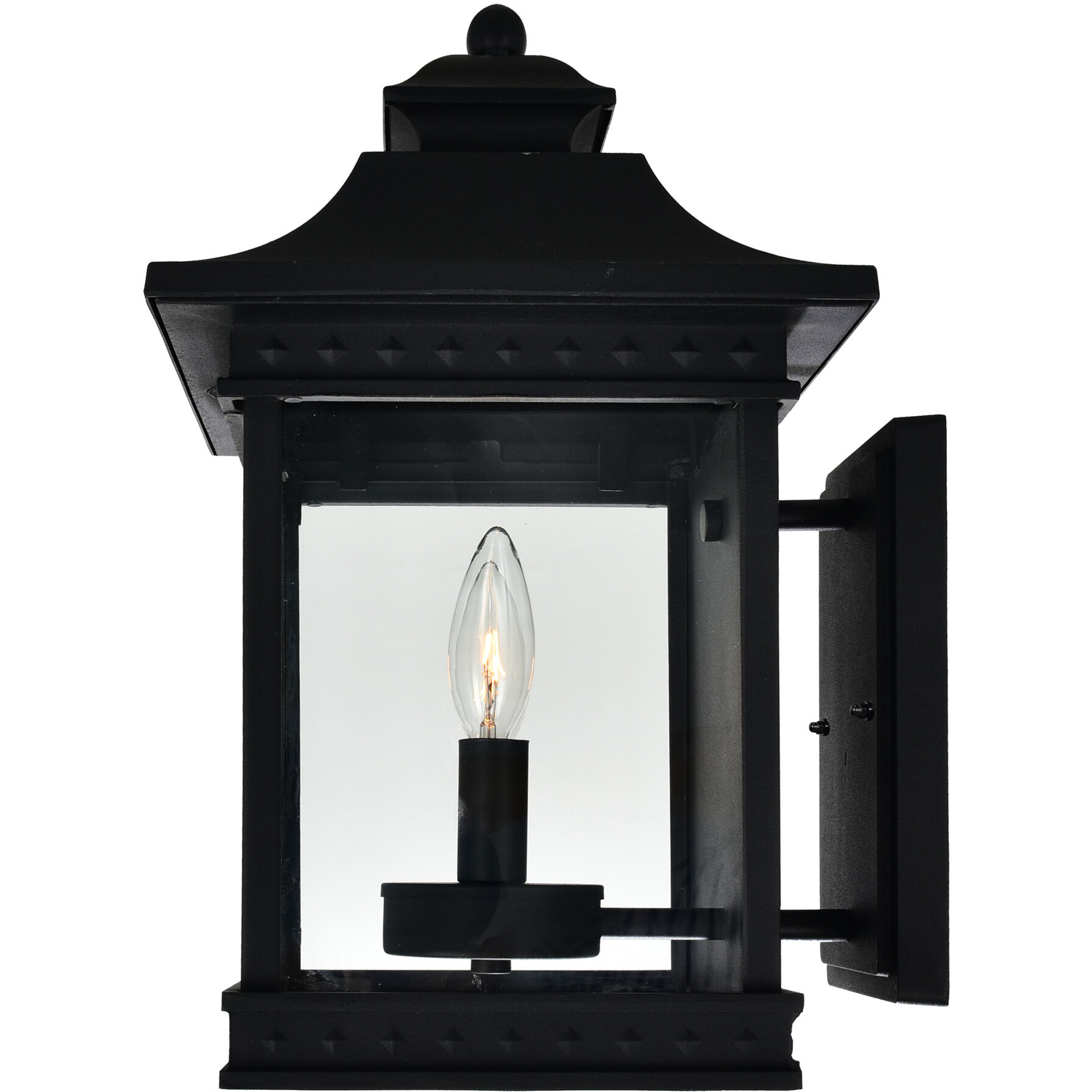 Cleveland 2 Light 15.2 inch Black Outdoor Wall Light