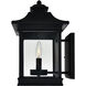 Cleveland 2 Light 15.2 inch Black Outdoor Wall Light