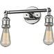 Franklin Restoration Bare Bulb 2 Light 11 inch Polished Chrome Bath Vanity Light Wall Light, Franklin Restoration