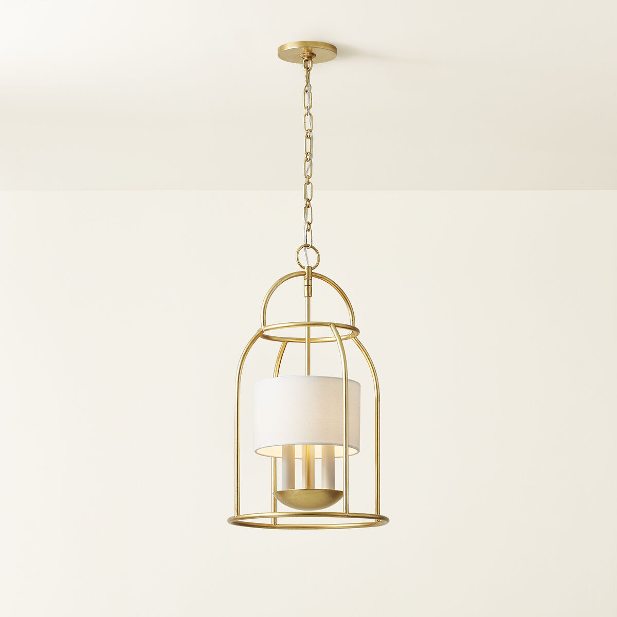 Delia 3 Light 12.25 inch Vintage Gold Leaf Hanging Lantern Ceiling Light