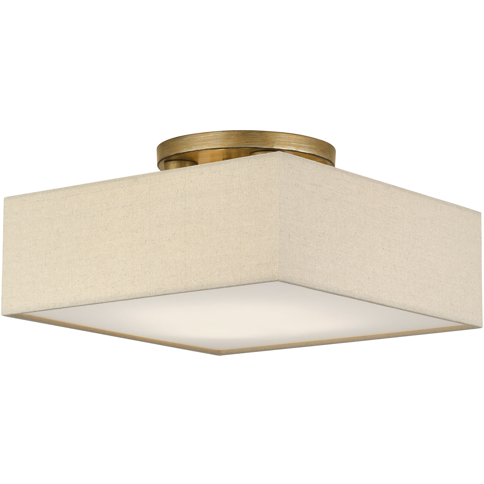 Summit 4 Light 15 inch Antique Gold Leaf Semi Flush Mount Ceiling Light, Large