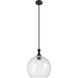 Astor 1 Light 14 inch Matte Black Pendant Ceiling Light in Seedy Glass