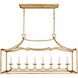 Chapman & Myers Darlana4 8 Light 51.75 inch Gilded Iron Linear Pendant Ceiling Light, Large