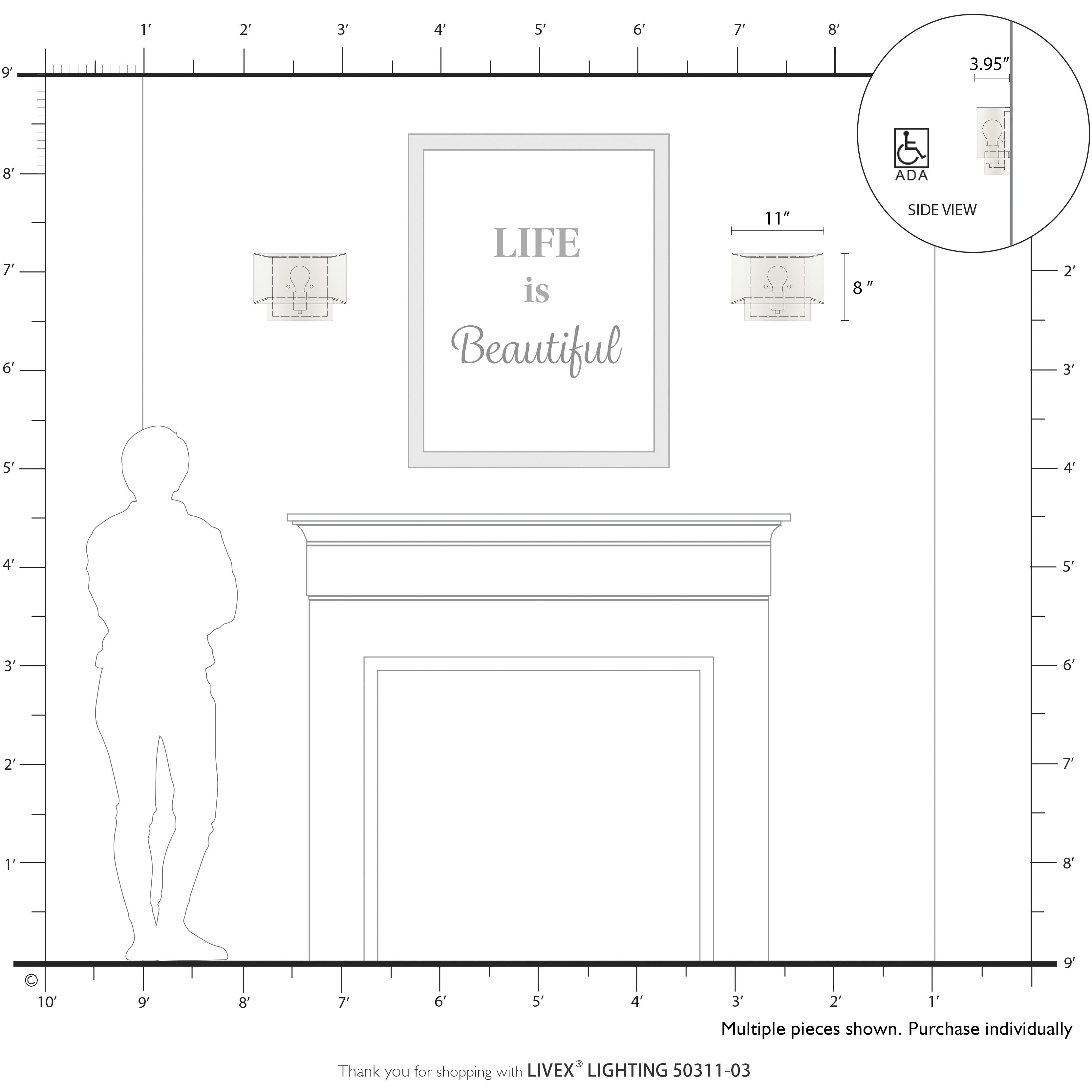 Manorwood 1 Light 11 inch White ADA Wall Sconce Wall Light