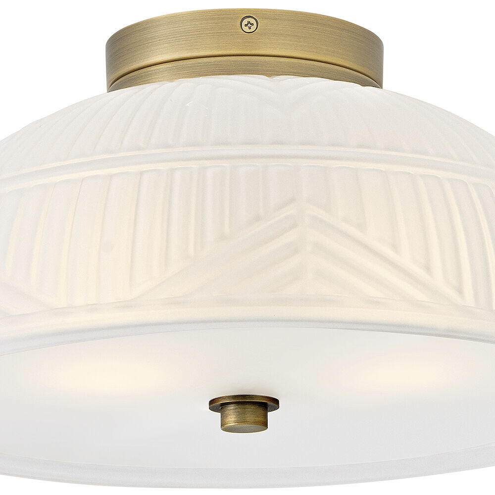 Lisa McDennon Devon 2 Light 13.25 inch Lacquered Brass Foyer Ceiling Light, Ceiling, Flush Mount