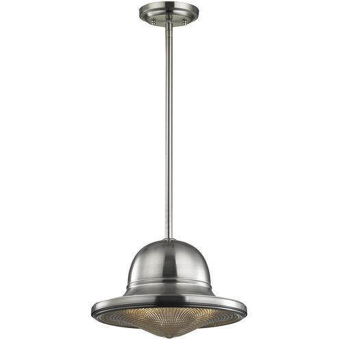 Urbano 1 Light 13 inch Brushed Nickel with Clear Pendant Ceiling Light