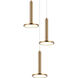 Extraterrestrial LED Aged Gold Brass Pendant Ceiling Light