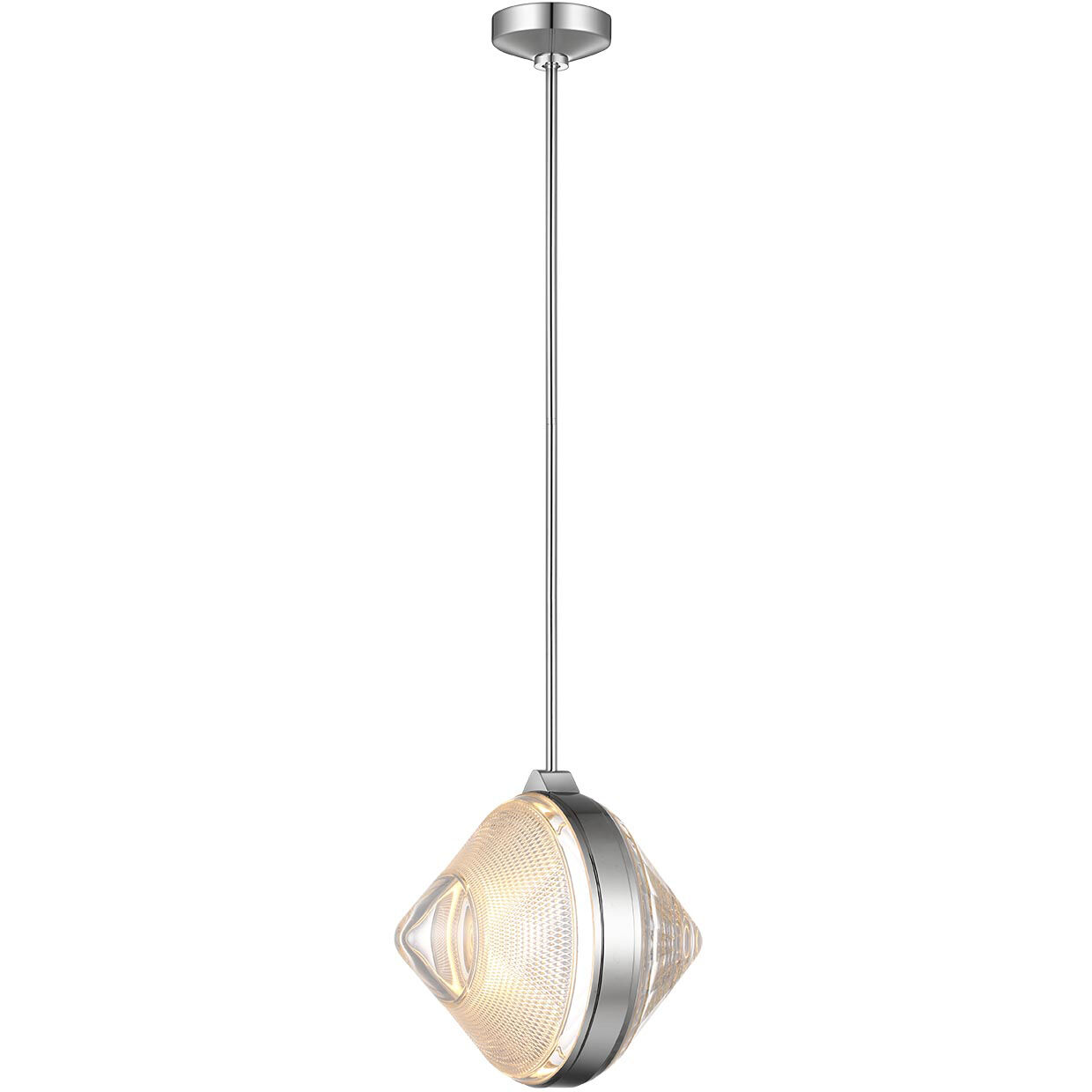 Waterford Copper Coast LED 15 inch Polished Nickel Karo and Olive Cut Pendant Ceiling Light