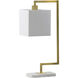 Dual-Bend Hanging Arm 25.2 inch 60 watt Gold/White Table Lamp Portable Light